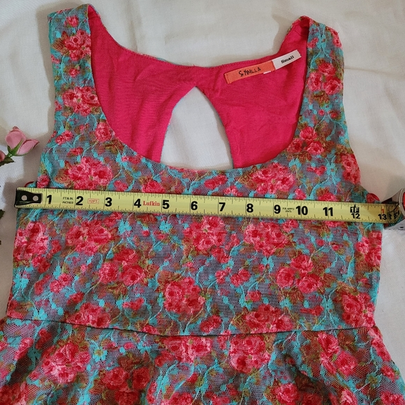 Xs - Sybilla - Floral tank top - pink blue - Picture 6 of 11